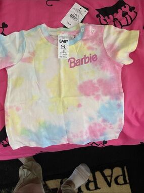 Barbie Pastel Tie-Dye Short Sleeve Tee - Pink/Yellow/Blue